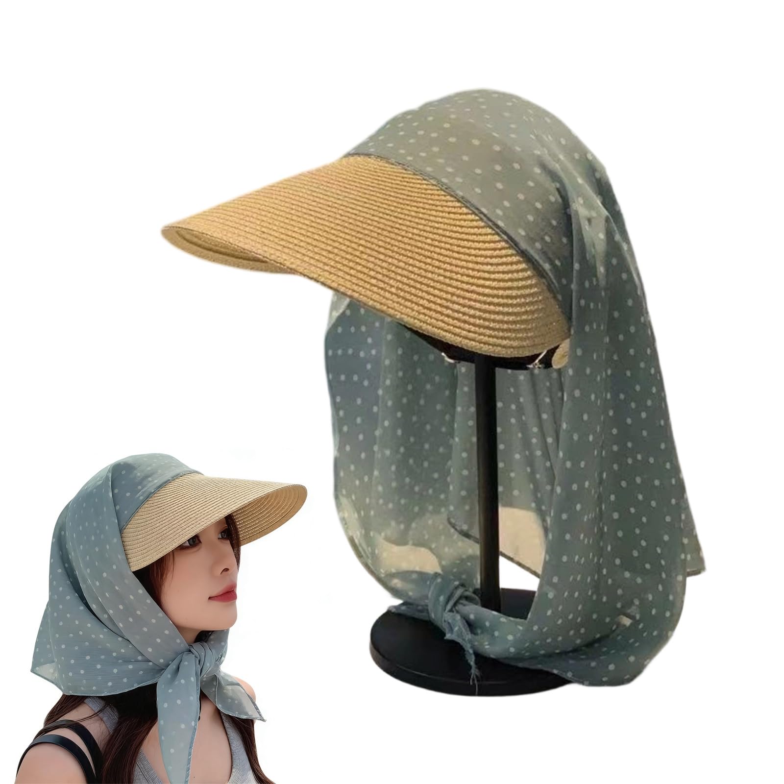 Elegante sombrero de paja para bufanda, cómodo al aire libre, viajes, fotografía, playa, vacaciones, bufanda