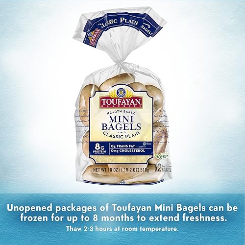 Miniatura 3 de Toufayan - Mini bagels lisos  Vegano  Kosher (paquete de 2, 24 mini bagels en total)