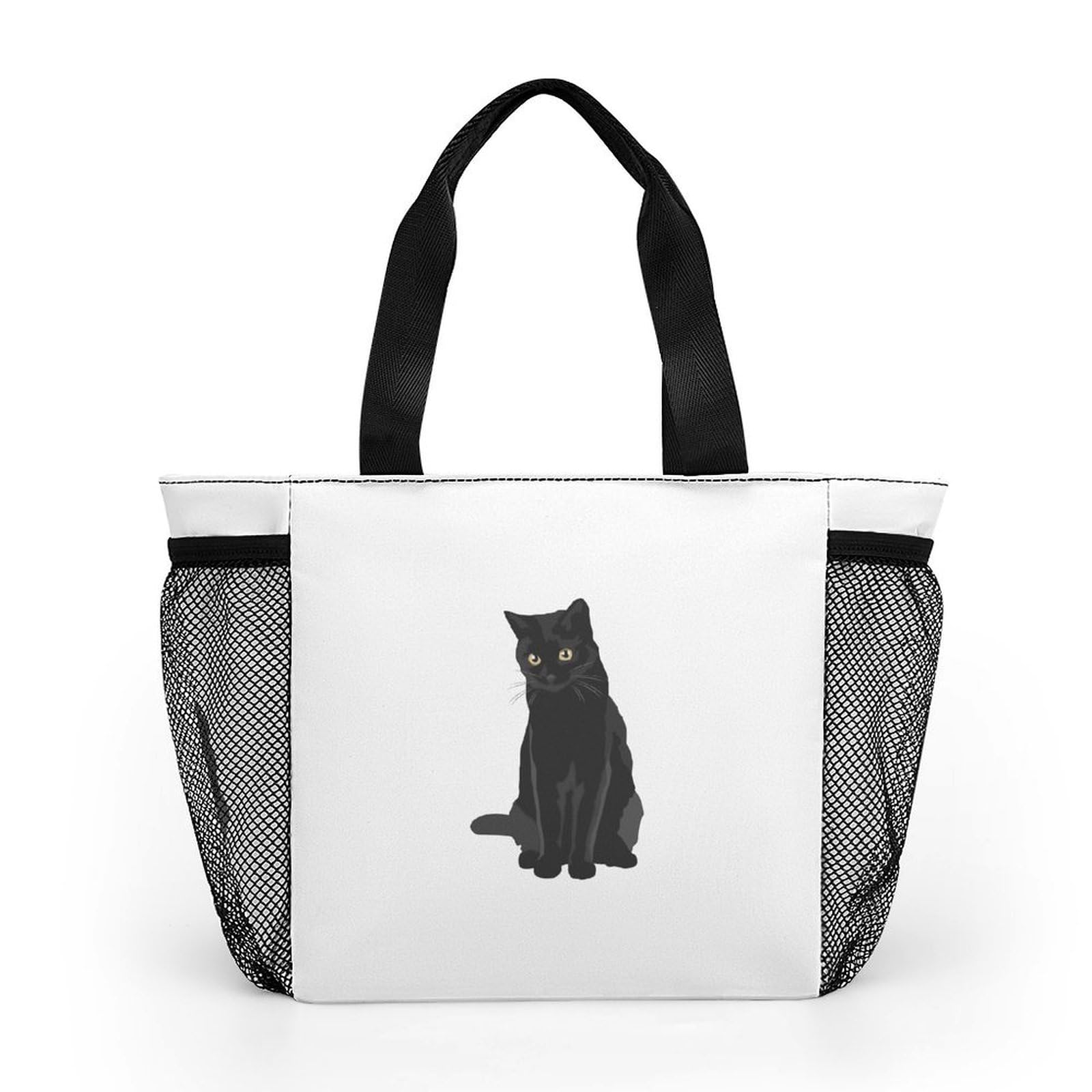 Amazon | ランチバッグ 黒猫 猫柄 ネコ 保冷バッグ ランチトート