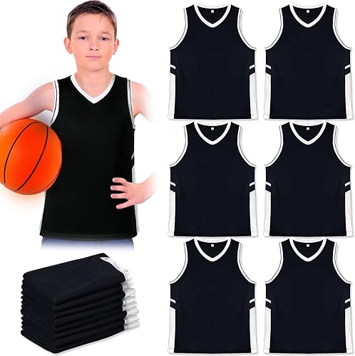 Sintege 12 piezas de camisetas de baloncesto para jóvenes y niños, camisetas de práctica de baloncesto en blanco, uniformes de equipo deportivo