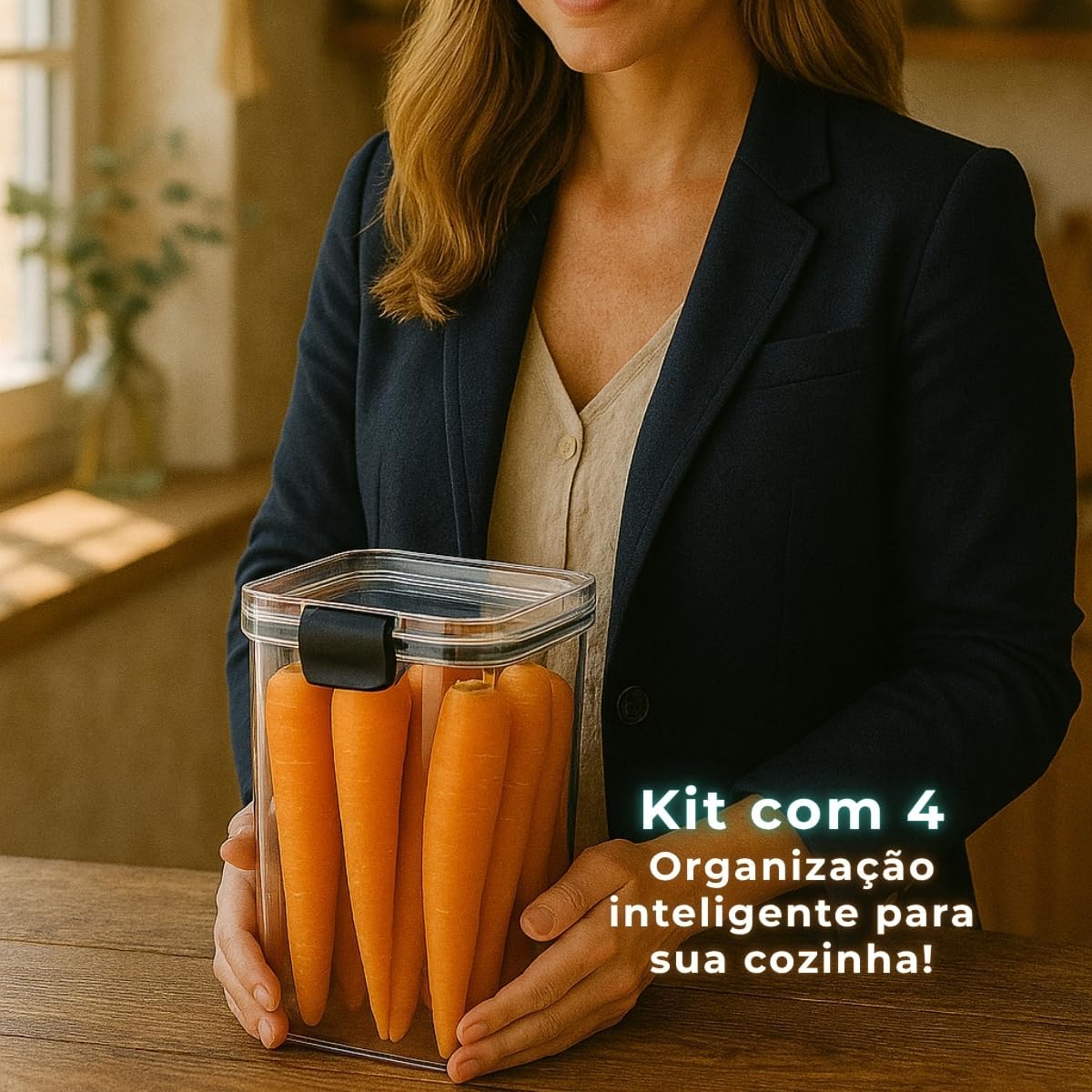 Kit 4 Potes Herméticos 1,5L - Potes Hermeticos BPA Free, Pote Hermetico Porta Tempero, Porta Mantimentos, Potes para Mantimentos, Kit Potes Hermeticos para Cozinha e Organização Kit 4 Potes Herméticos 1,5L - Potes Hermeticos BPA Free, Pote Hermetico Porta Tempero, Porta Mantimentos, Potes para Mantimentos, Kit Potes Hermeticos para Cozinha e Organização