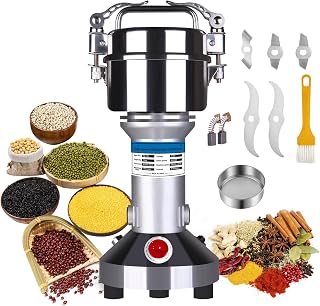 HuuDraLono 2000W 750g Electric Grain Grinder Mill - Stainless Steel High-Speed for Coffee, Spices, Grains, Rice - Kitchen Commercial Use