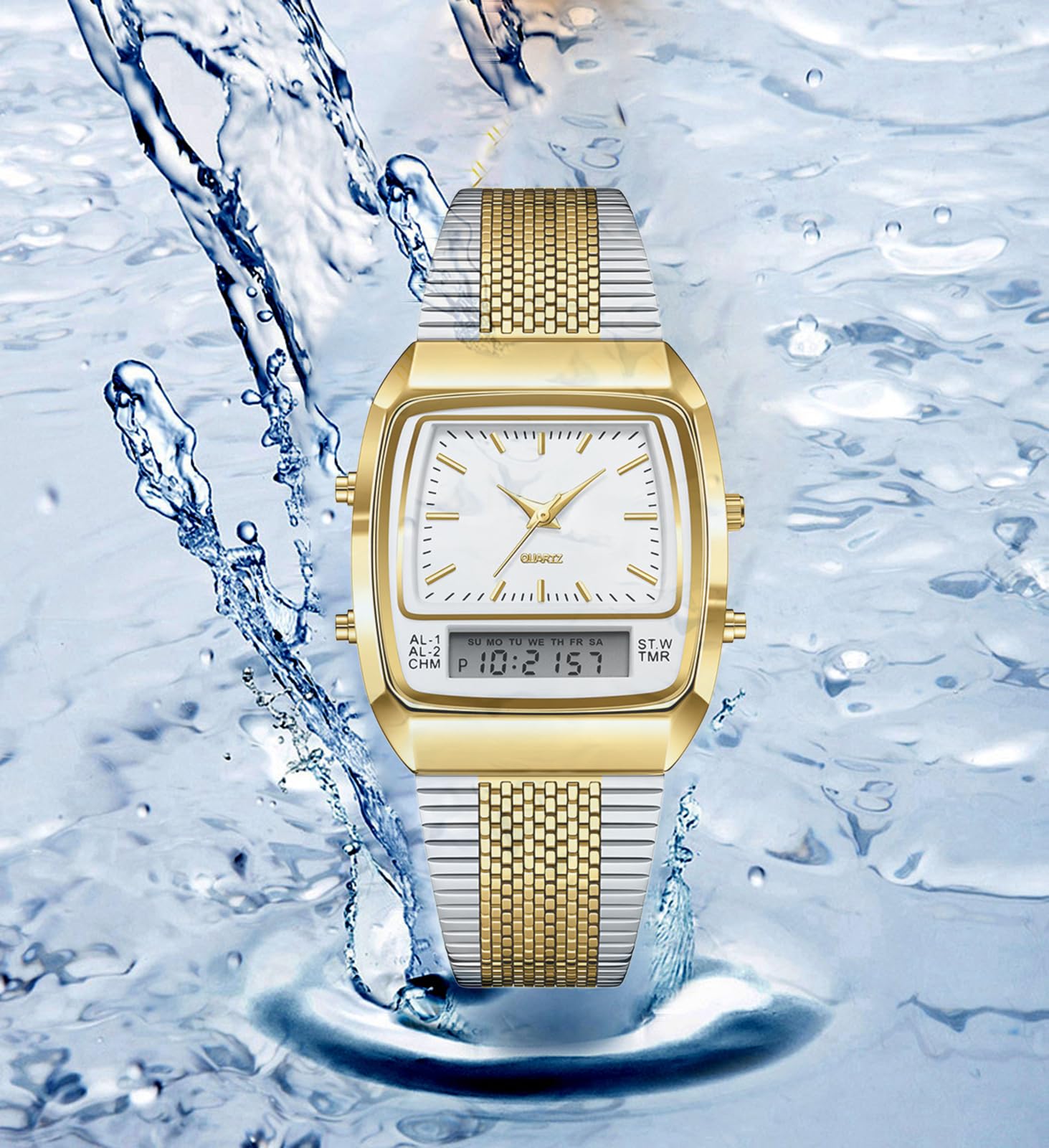 BESTKANG Orologio da polso da uomo, analogico, al quarzo, impermeabile, sportivo, multifunzionale