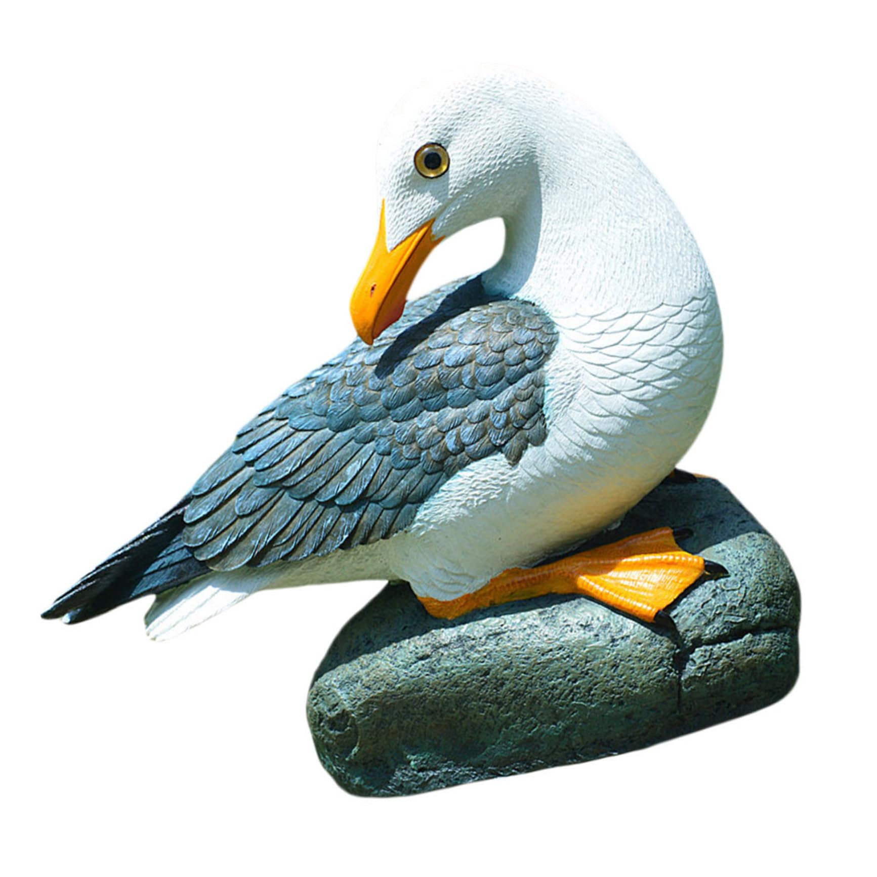 Statue de mouette Toyvian de style méditerranéen, objet d'art artisanal en résine
