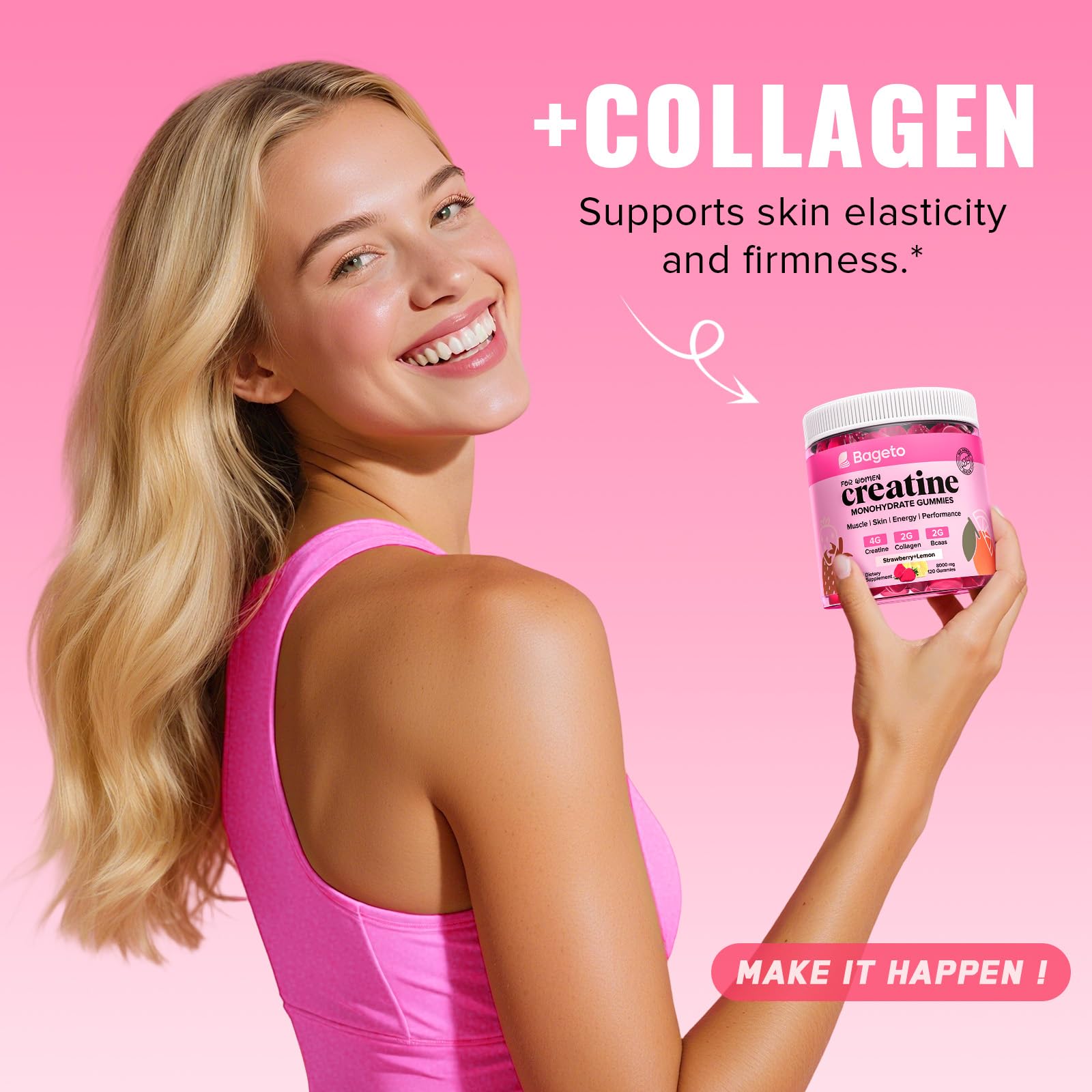 Creatine for Women | + Collagen + BCAAs + Hyaluronic Acid + Vitamin C & B12 — Amazon image 4