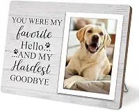 KLYTINK Porta-retratos para animais de estimação, moldura memorial para cães, presentes em memória amorosa, presente de simpatia para quem ama animais de estimação, Forever in Our Heart (branco)