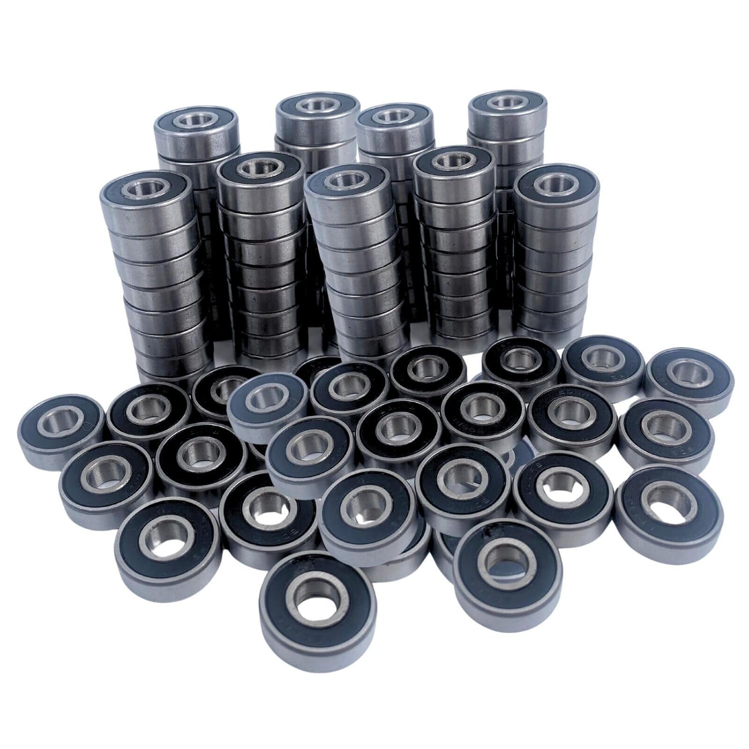 100 Pack 608 2RS Bearings, 8x22x7mm RS Ball Bearing Grease Seal Assembly Roller Skateboard Bearings, for Electric Motor, Skateboards, Inline Skates, 3D Printer