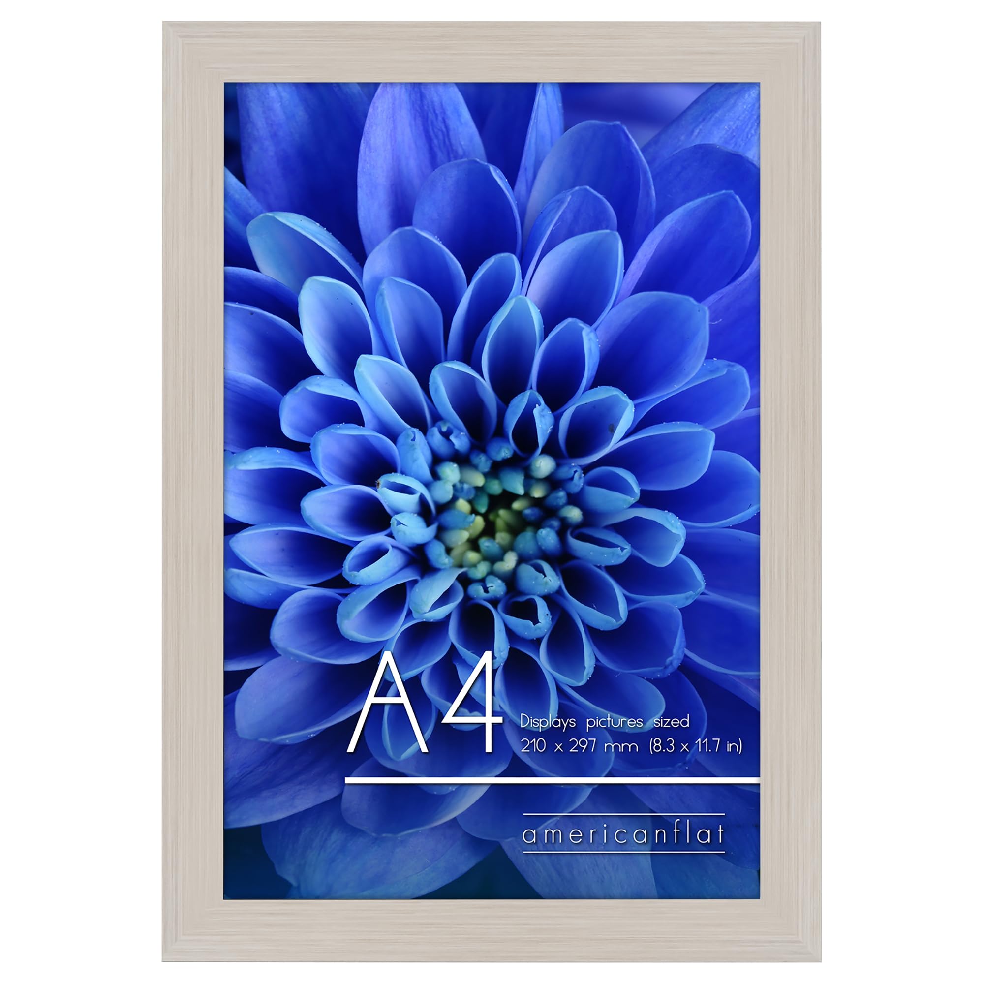 Americanflat A4 Picture Frame in Light Wood - Engineered Wood with Shatter Resistant Glass - Horizontal and Vertical Formats for Wall and Tabletop