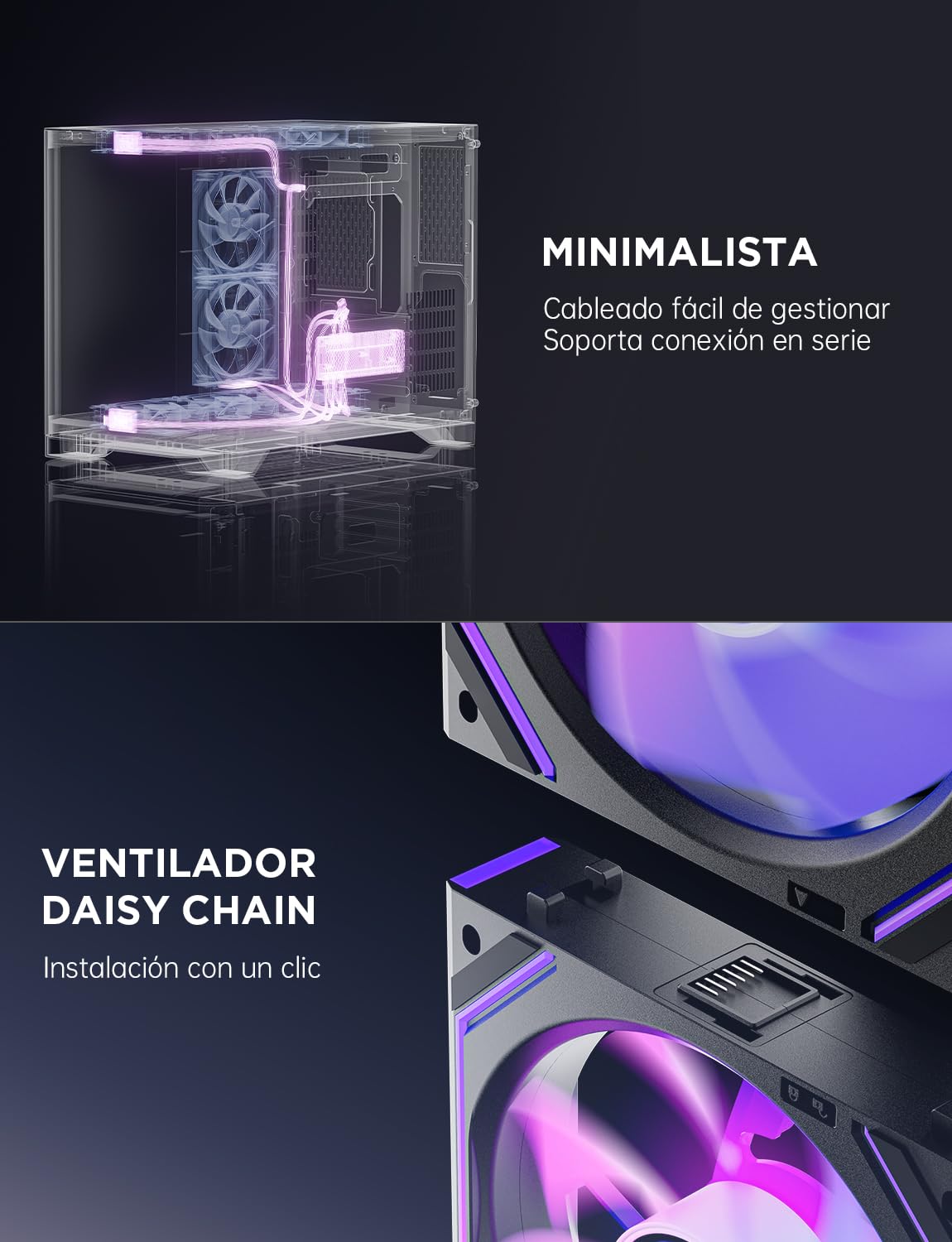 AsiaHorse DAWN Pro RGB - Ventilador inverso para PC, 120 mm, 3 unidades, ARGB Daisy Chain, Infinity Mirror, HDB, 2 m³, 1850 rpm, 2,6 mmH2O, 4 pines PWN, 3 pines ARGB de 5 V, Asus Aura ASRock GIGABYTE