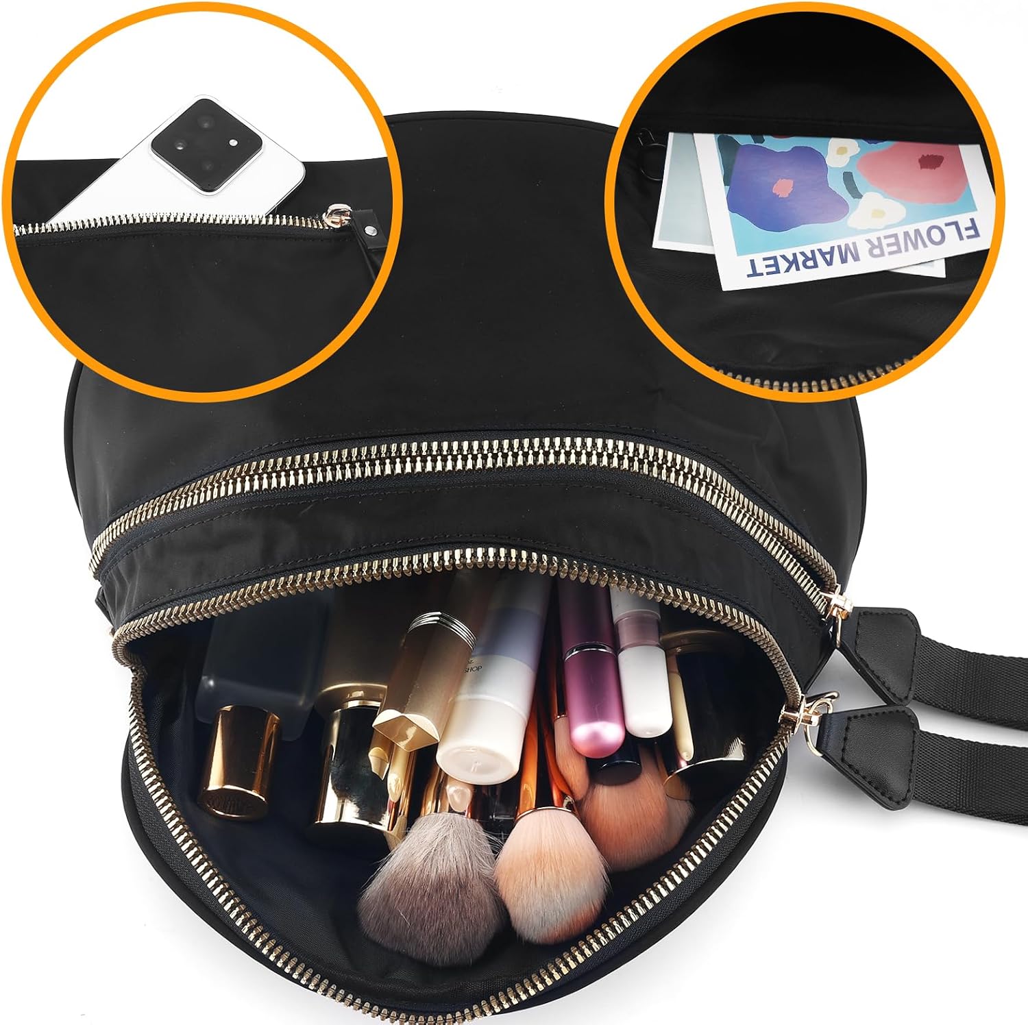 Checkered Crossbody Bags for Women Nylon Bum Bag Spacious Trendy Fanny Pack Large Sling Bags with Adjustable Strap - Image 7