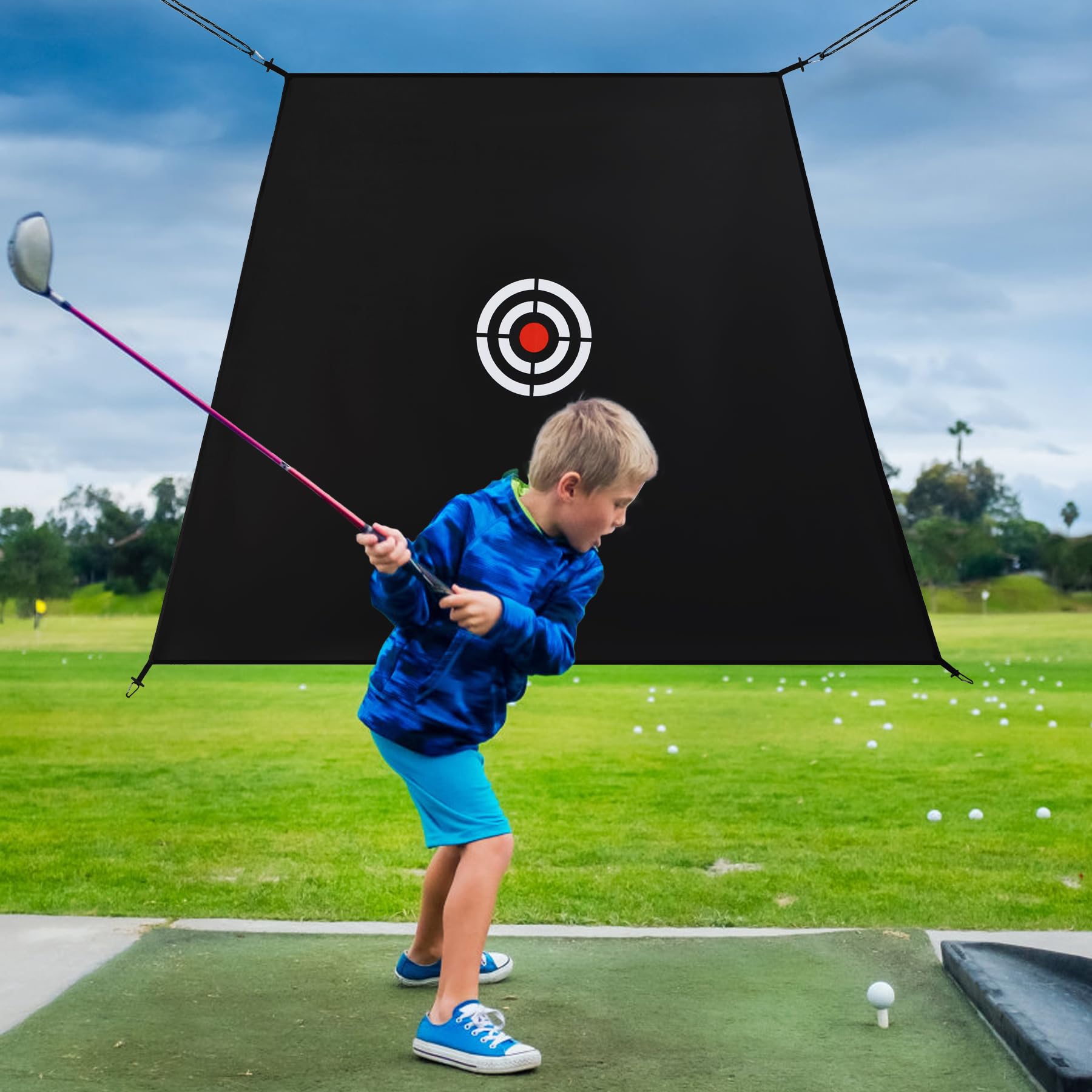 REDCAMP Golf Target Cloth 7.8x5x3.6FT, Golf-Netz übungsnetz for Replacement Target Hitting Net,Zielscheibe für Netz, Practice Trainingsnetz Aids Indoor Outdoor for Indoor Outdoor Hinterhof