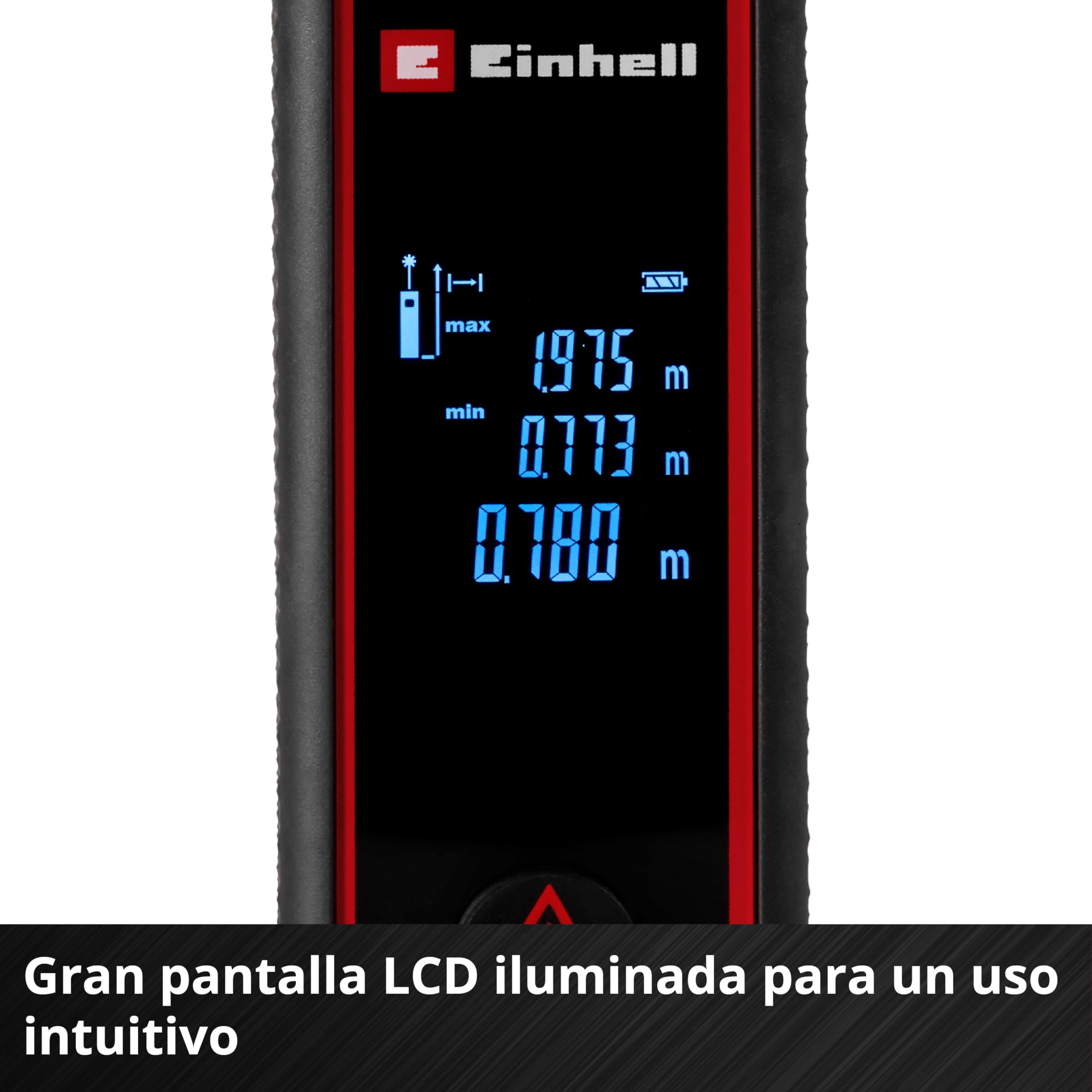 Einhell telémetro láser TC-LD 40 R (40 m máx. rango de medición, modos de medición de distancia, superficie, volumen, medición continua, pantalla LCD, apagado automático, bolsa, sin baterías)