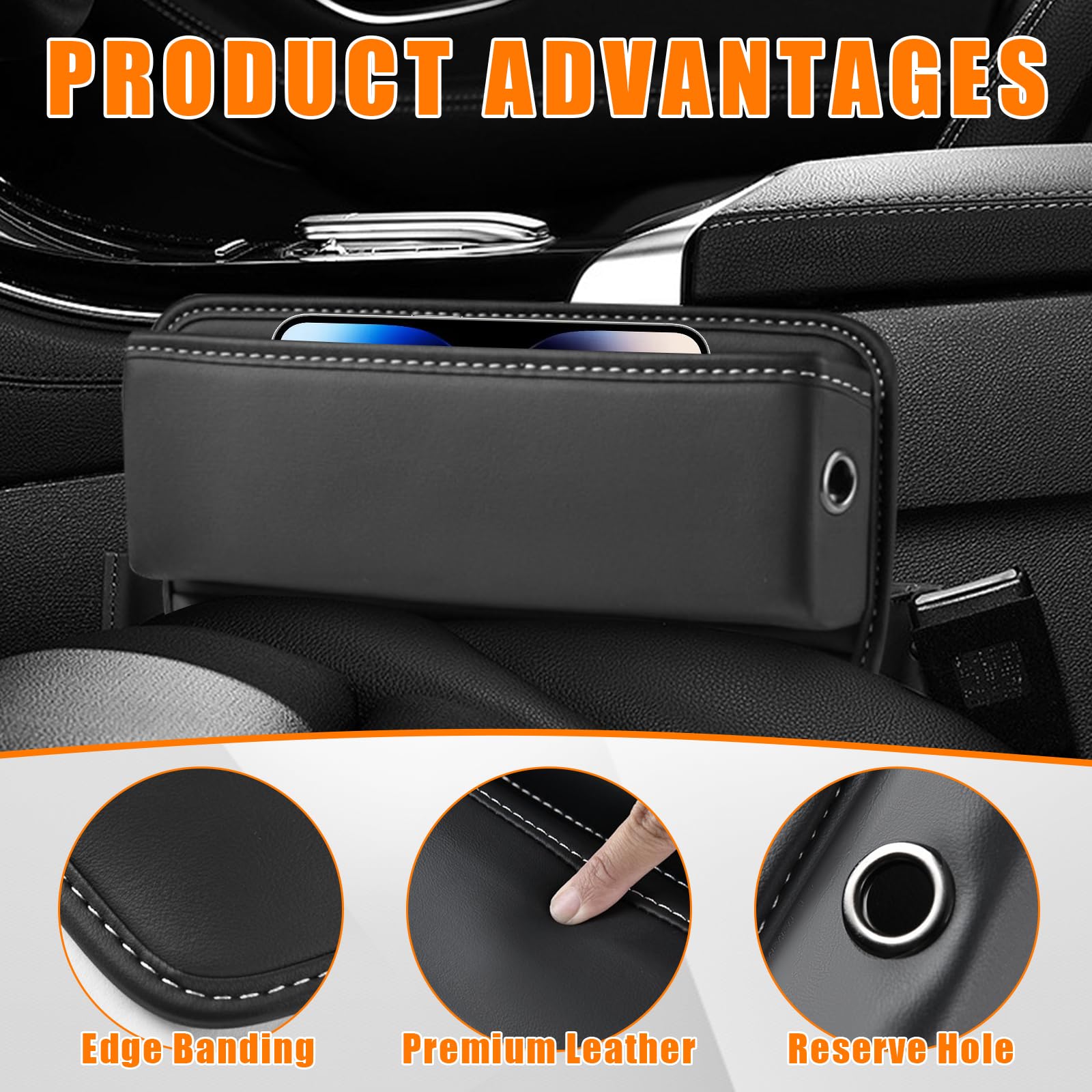 7F Organizer Auto Riempitivo Fessura Sedile | Set Da 2 Accessori Universali Per Evitare Cadute Di Oggetti