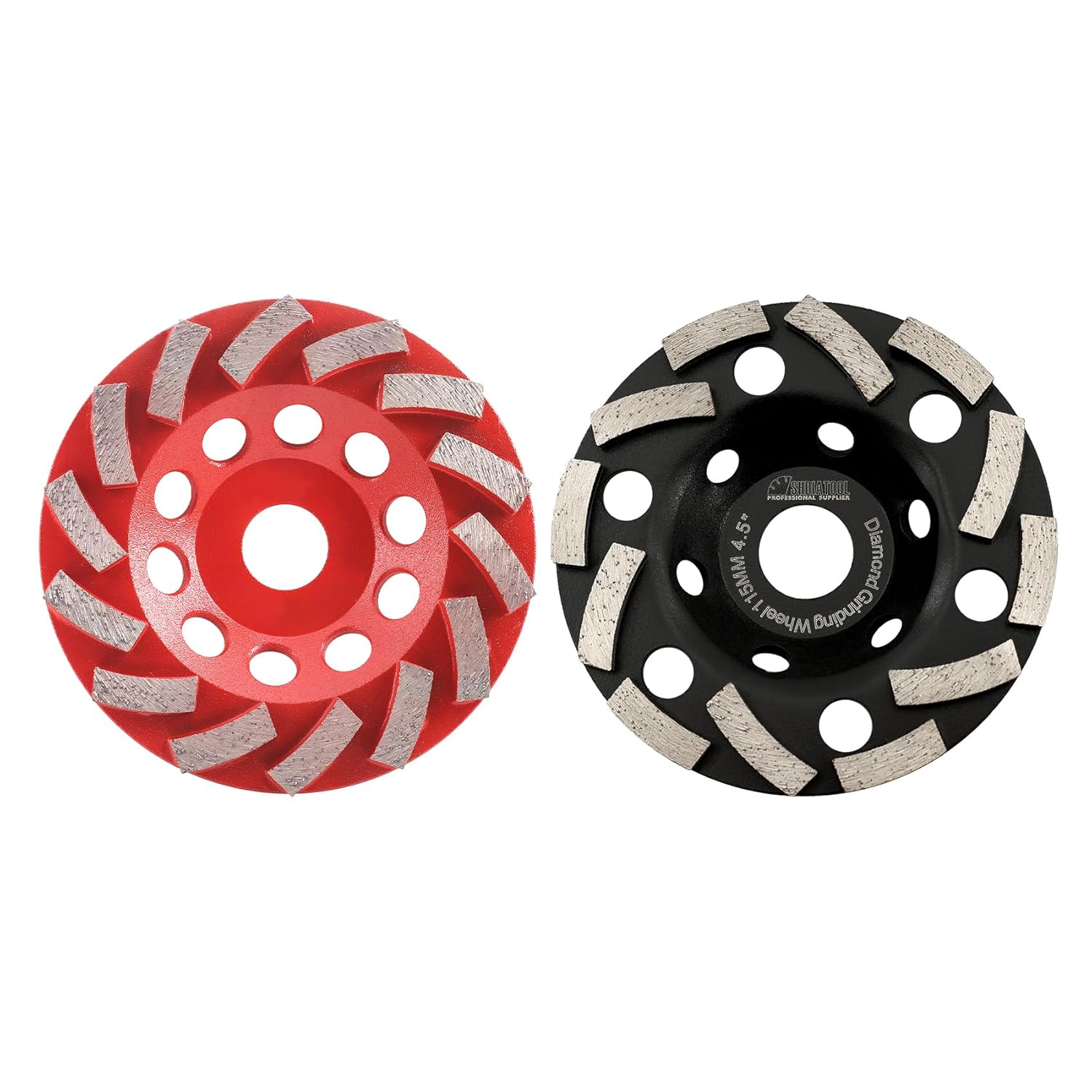 SHDIATOOL 5 Inch Concrete Turbo Row Diamond Grinding Cup Wheel Hard Masonry Marble Weld Turbo Cup Disc Fits 7/8 Inch Arbor