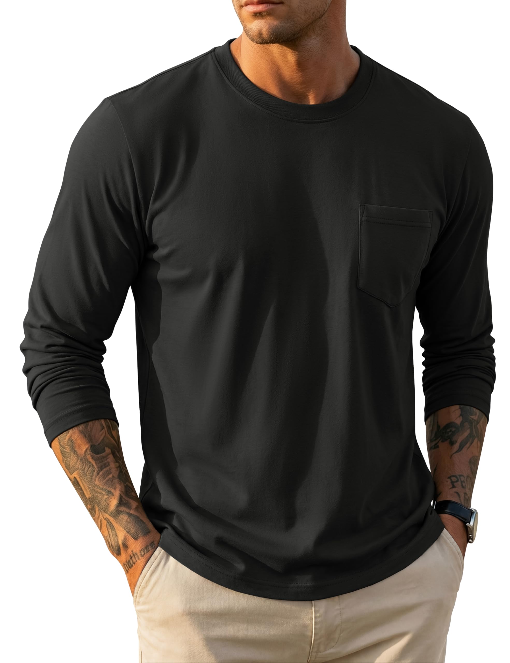 MAGCOMSEN Men's Long Sleeve Shirt with Pocket