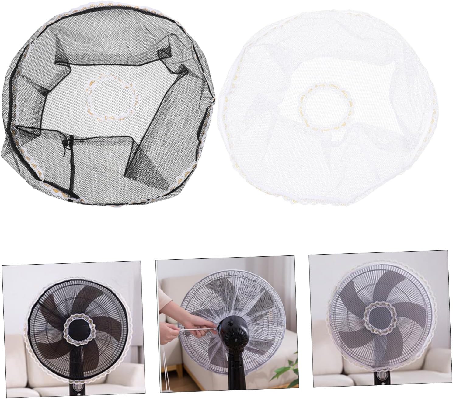 Zerodeko Sets Safety Fan Guard Net Mesh Fan Cover for Home Anti-pinch Cover Washable Material Pcs