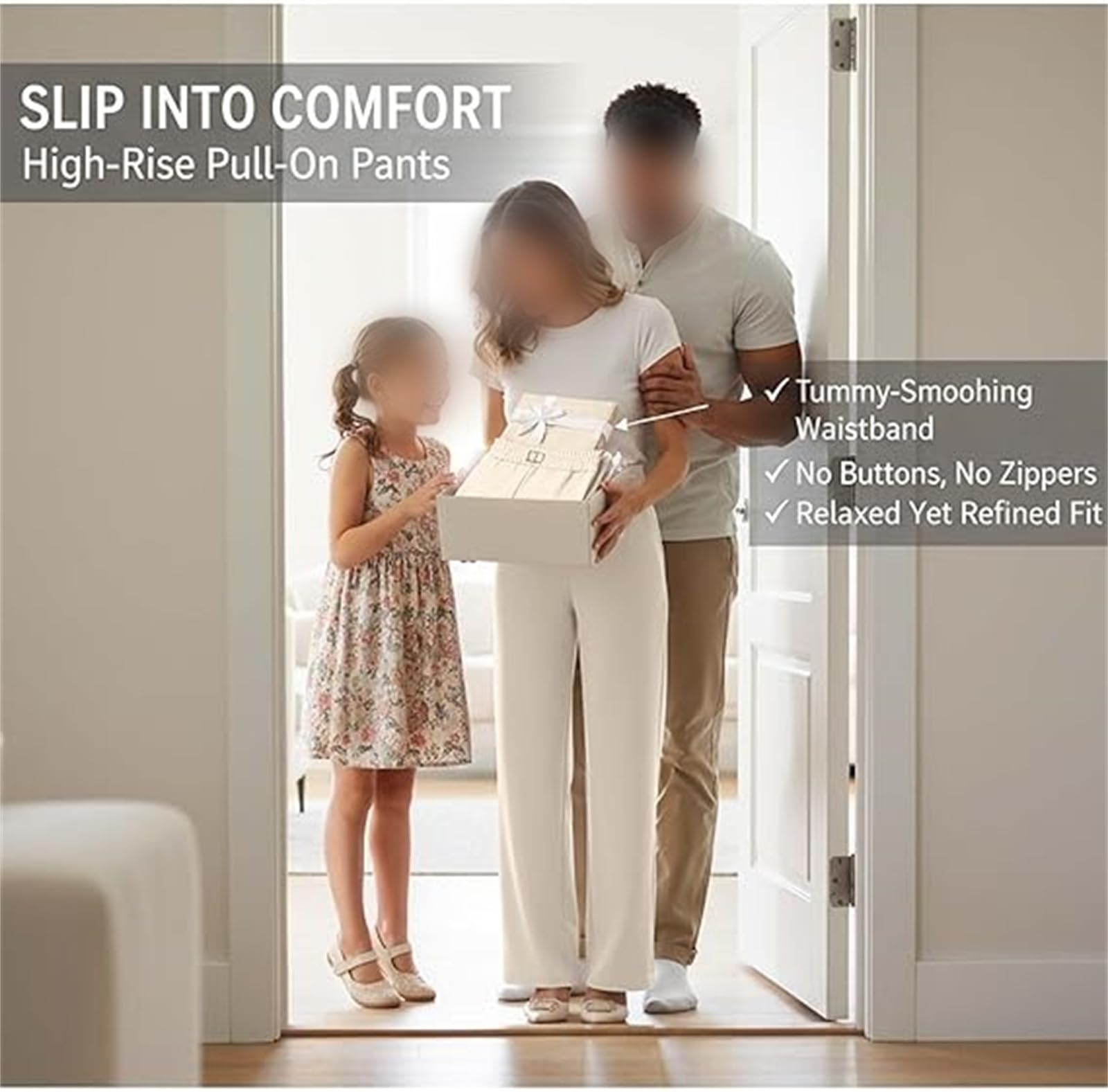 Pantaloni Comfort a Vita Alta, Morbidi e Setosi – Modello Elasticizzato a Gamba Dritta dalla vestibilità Perfetta, Ideali per Donne Over 50