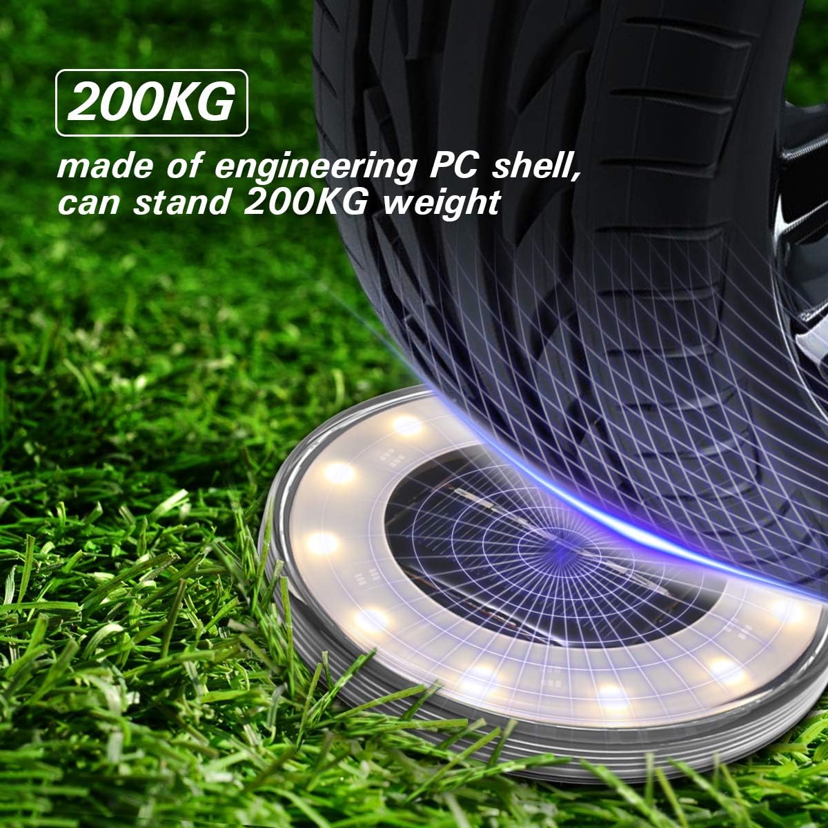 Tomshine Solar Ground Lights, Disk Lights Outdoor Warm White, Waterproof 12 LED Beads Solar In-ground Lights, Outdoor Walkway Lights Decorative for Patio Pathway Lawn Yard Driveway(4 Pack)