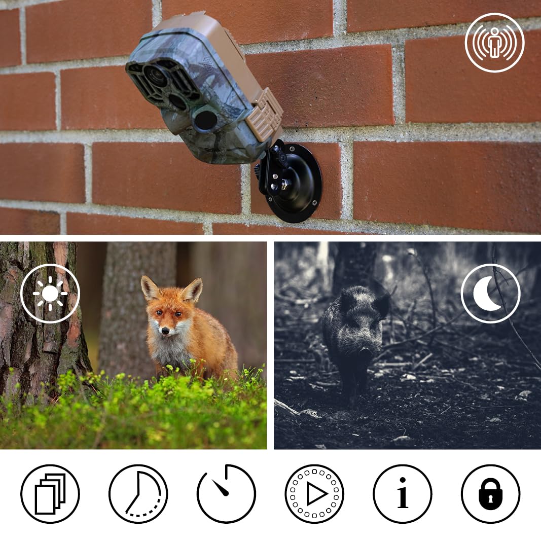 Rollei Kamera leśna 4K WiFi – zdjęcia 48 MP i wideo 4K, widoczność w nocy, wykrywanie ruchu, wyświetlacz TFT LCD 2", sterowanie aplikacją, łatwy montaż za pomocą paska i uchwytu