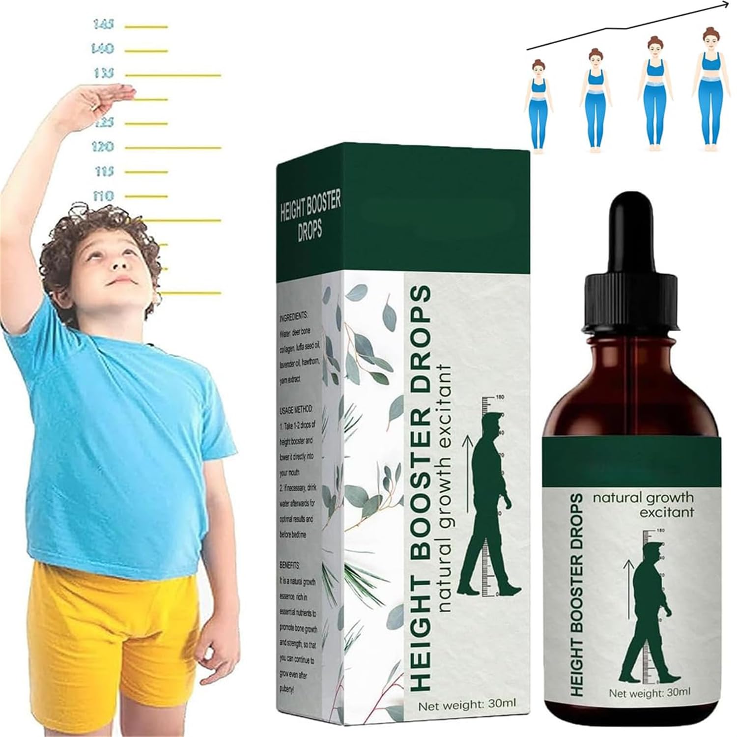 Medicare Height Booster Drops,2023 Sci-Effect Height Growth Oil for Adolescent Bone Growth,Reach Your Maximum Height,Height Growth Foot Oil,Plant Extract High Oil for Adolescent Bone Growth (1 Pcs)