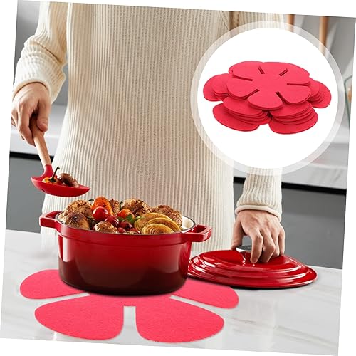 Vista 7 de 12 uds. Protector de olla resistente al calor, almohadillas antiadherentes para utensilios de cocina, tela no tejida, posavasos antideslizantes