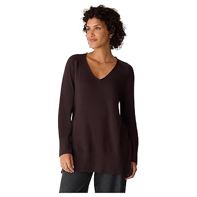 Eileen Fisher Peruvian Cotton Blend V neck Sweater Women