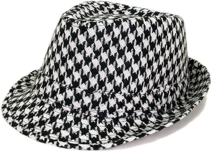 Unisex Classic Houndstooth Fedora Hat 
