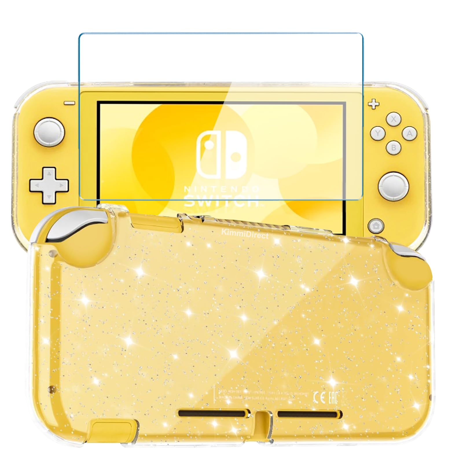 Protective Case for Nintendo Switch Lite, Glitter Soft TPU Cover with Switch Lite Screen Protector, Anti-Scratch and Shock-Absorbent Switch Lite Case Slim Cover (Glitter)