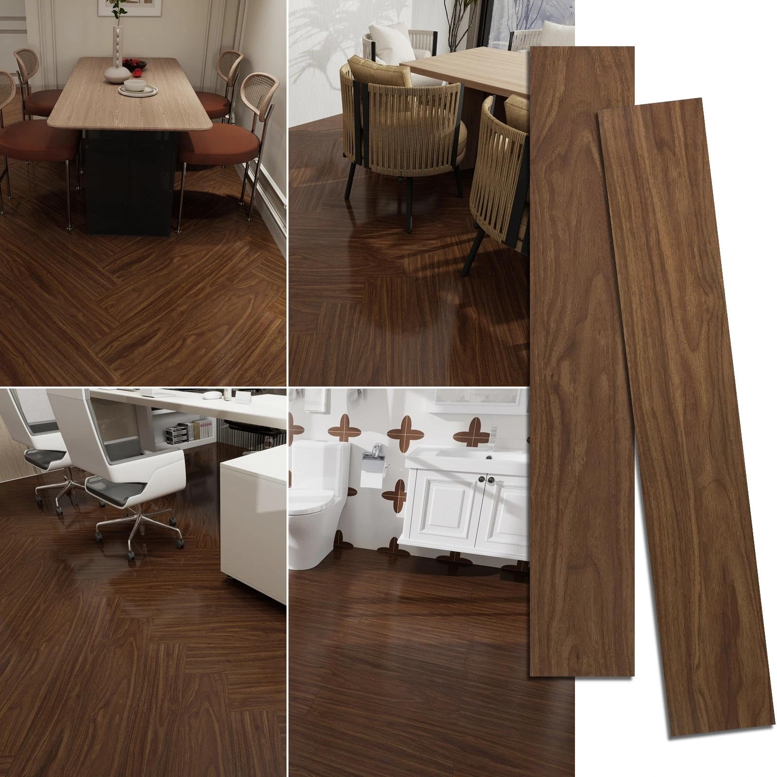 36 piastrelle per pavimenti in vinile color noce chiaro, autoadesive, rimuovere e incollare, 5,02 m², per soggiorno, bagno, cucina, camera da letto