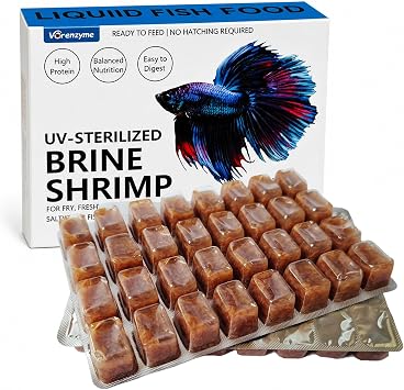 Liquid Brine Shrimp Fish Food, No Hatching Required, Ready-to-Feed Fish Fry Food for Betta Fry, Guppies, Discus Fry & Tropical Fish, Freshwater & Saltwater Aquariums