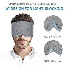 FRESHME Deluxe Cotton Sleep Mask Gift Set - 100% Blackout Large Comfortable Blindfold Adjustable Eye Mask Pillow in Gift Box for Men Women Side Sleeper Travel Meditation Airplane