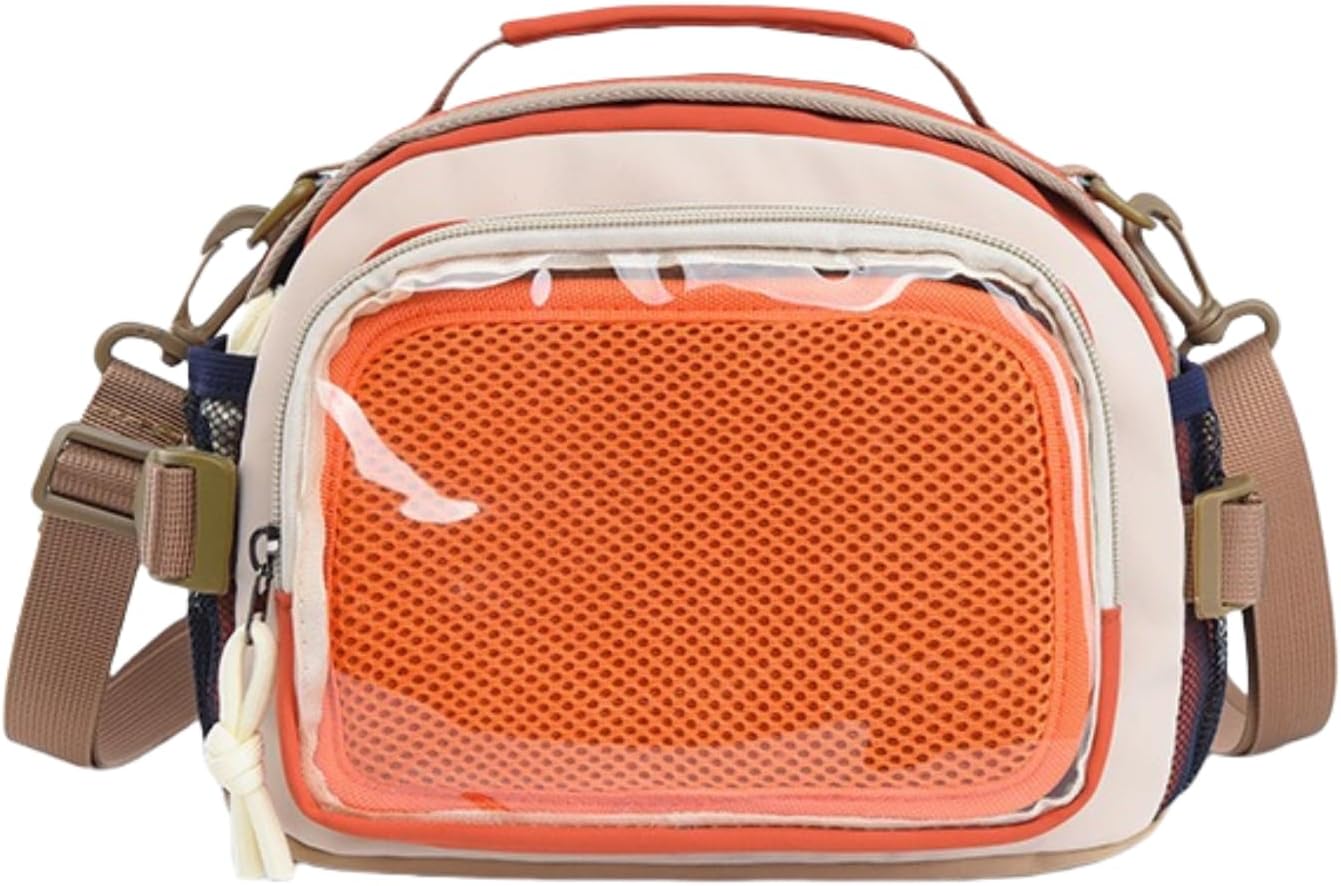 Ita Bag Pin Display Backpack with Insert Canvas Single Shoulder Crossbody Bag Contrast Handbag and Purse for Women (Orange)