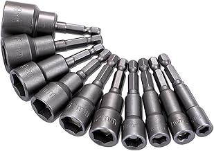 CONTYU Socket Bit Set, 1/4, 6.35, Hexagonal Axis, Short, Pack of 10, Impact Magnet