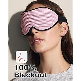 MABAO Sleep Mask for Side Sleeper, Eye Mask for Sleeping Women Men, 3D Contoured Cup No Eye Pressure 100% Light Blocking Sleeping Mask with Adjustable Strap Night Blindfold Flight, Travel, Nap, Pink