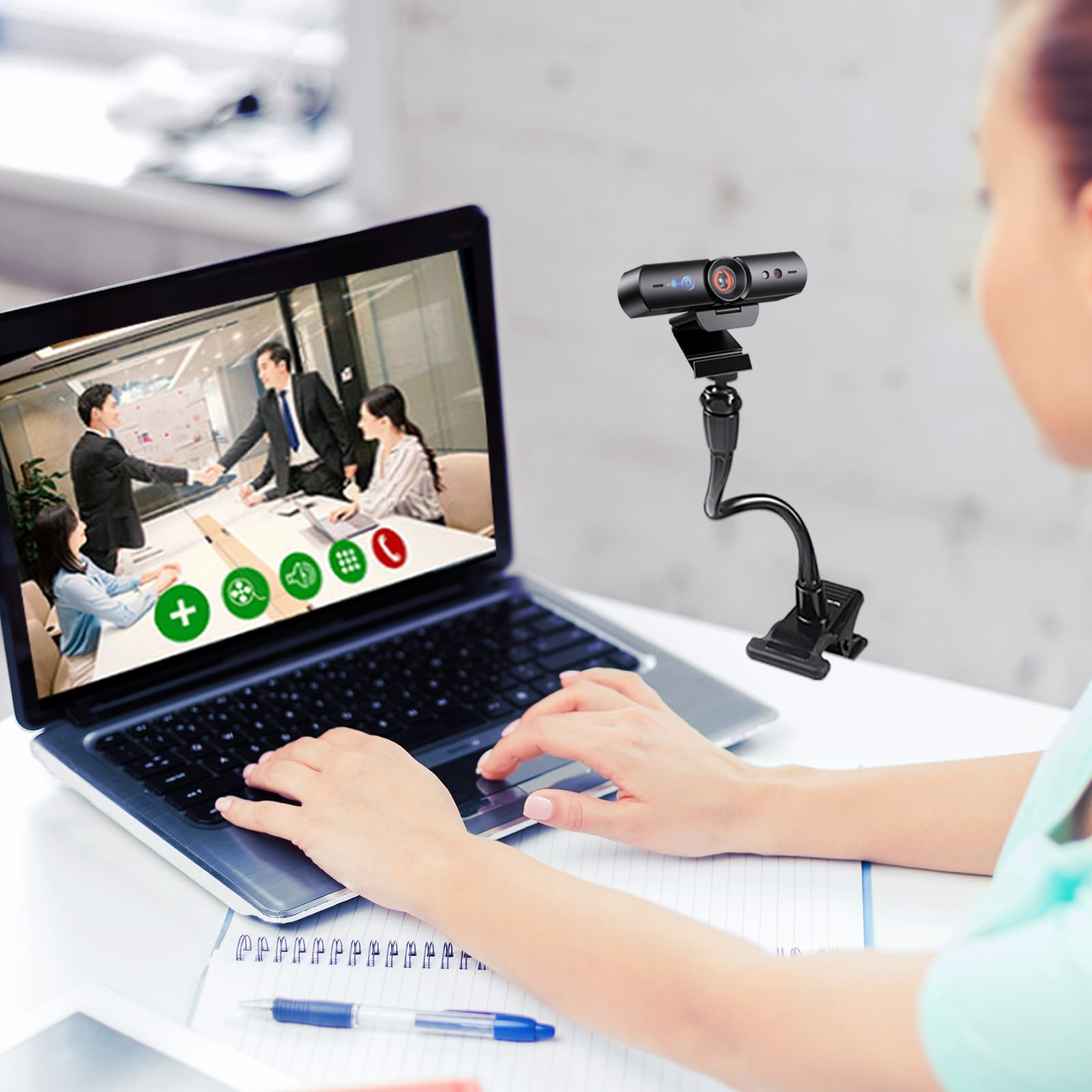 Smatree webcam Mount Flexible Gooseneck Stand para NexiGo N660P, N680P, N930E, N940P, N950P, N960P, N980P y Otros Dispositivos con Rosca de 1/4" (webcam no incluida)