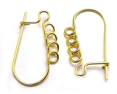 100 Pcs 29X13mm Earring Components Finding Wire 18k Gold Plated