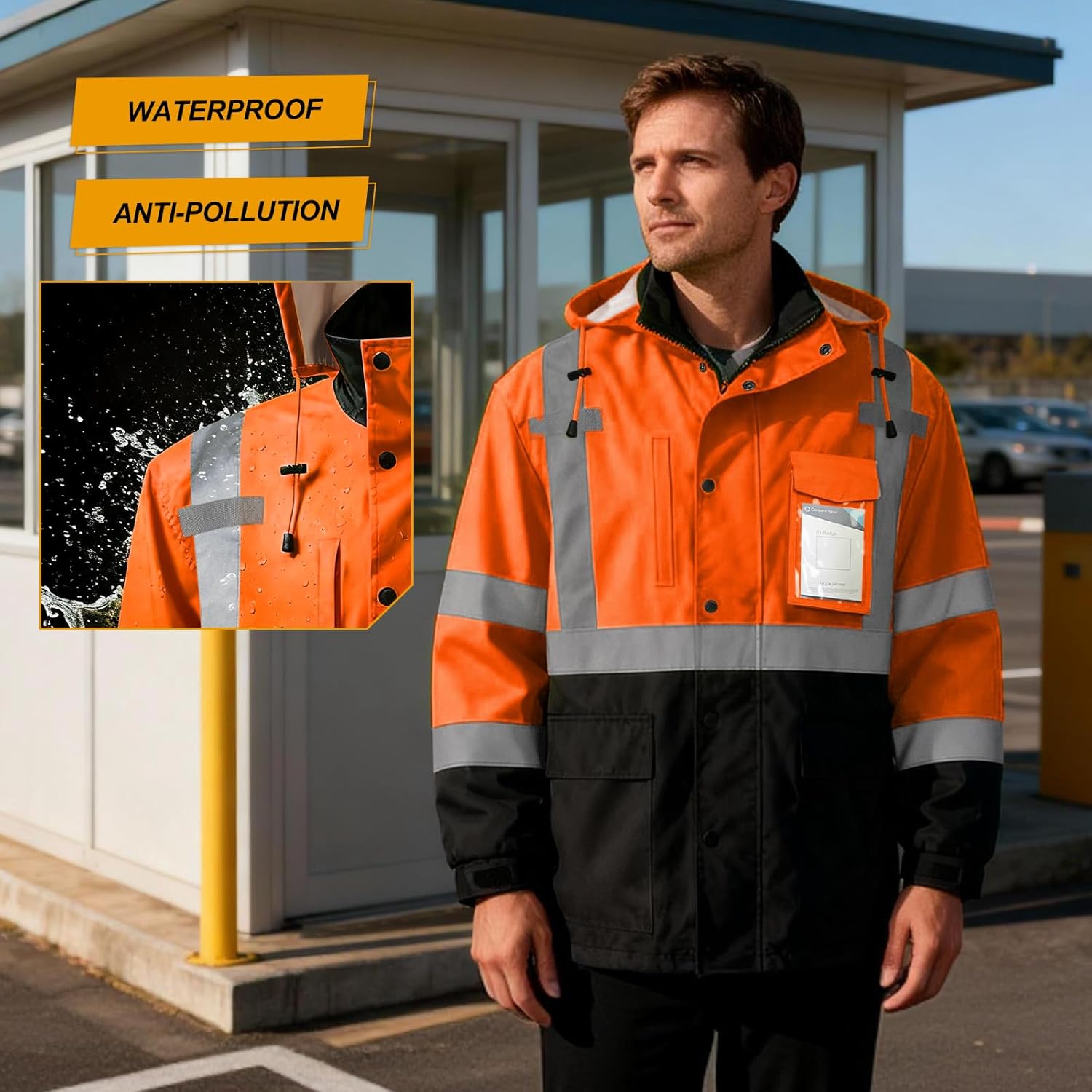 Granuton HI Vis Rain Jacket,High vis rain jacket for men women