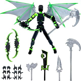 (Assembly Completed) Action Figure Set, Action Figures, 3D Printed Dummy 13 Multi-Jointed Movable Robot Toy, DIY Lucky 13 Action Figure for Kids Adult Christmas Birthday Gifts (Green)