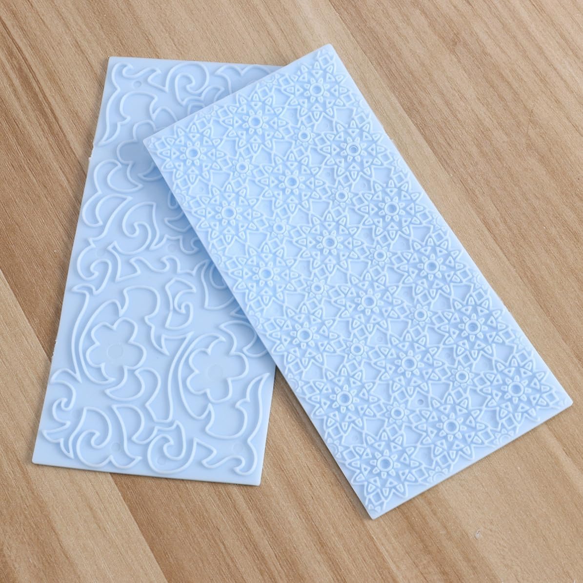 Floral Cake Border Mold Set, 2pcs Plastic Baking Tool