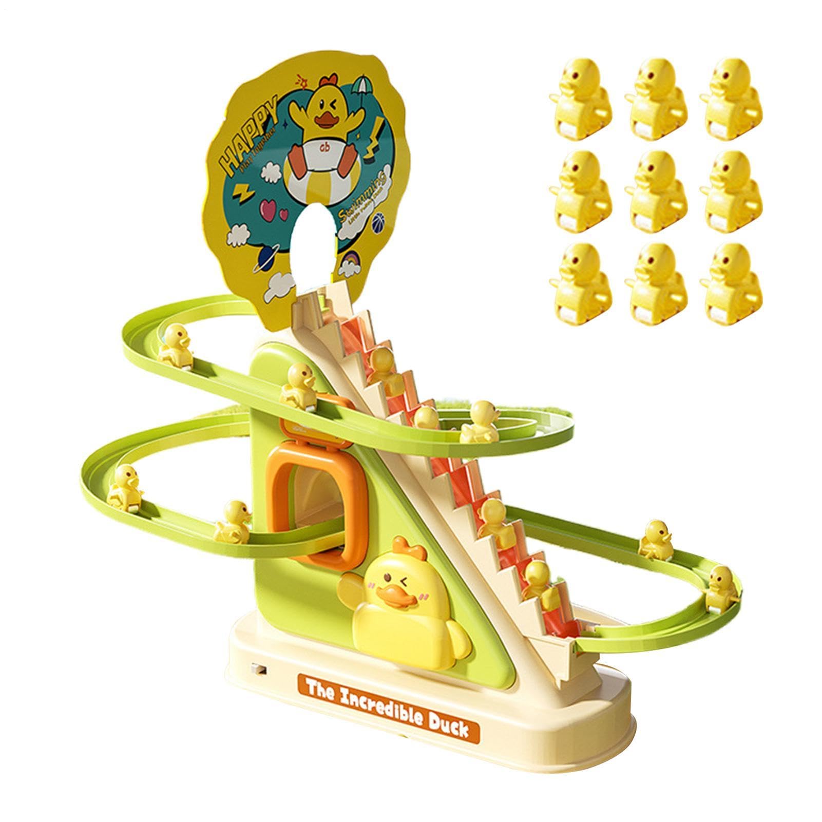 Duck Roller Coaster Toy - 27.3x21.6x21.5cm LED Flashing Lights