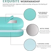 Vista 56 de molshine Estuche rígido de cuero para lentes de sol, funda clásica para gafas grandes para mujeres y hombres,Gafas de sol