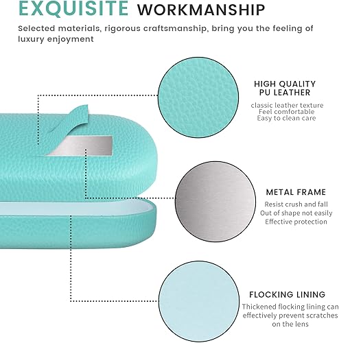 Miniatura 56 de molshine Estuche rígido de cuero para lentes de sol, funda clásica para gafas grandes para mujeres y hombres,Gafas de sol