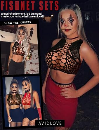 Avidlove Womens Fishnet Lingerie for Women Sexy Two Piece Lingerie Set Stripper Outfit