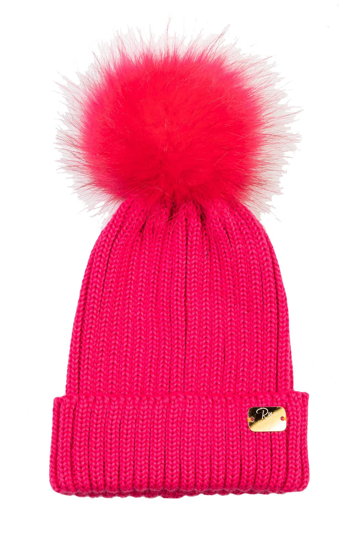 Rydale Ladies Pom Pom Hat Women's Bobble Hat Winter Beanie 12 Colours (Bonbon)