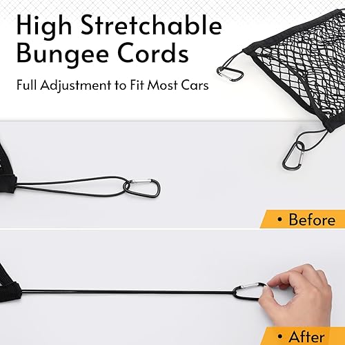 Miniatura 5 de rabbitgoo Barrera de red para perros para SUV, barrera para mascotas con ganchos de metal y malla elástica, divisor de automóvil y bolsa de