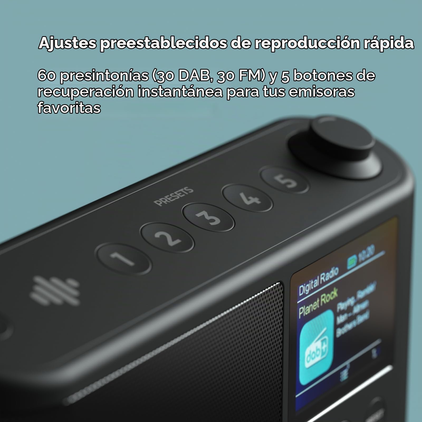 Radio Dab portátil, Radio Dab Plus/Dab, Radio FM, Radio pequeña, Pantalla LCD Grande, radios portátiles y batería, Carga USB para 10 Horas de reproducción, (Spectrum de iBox)