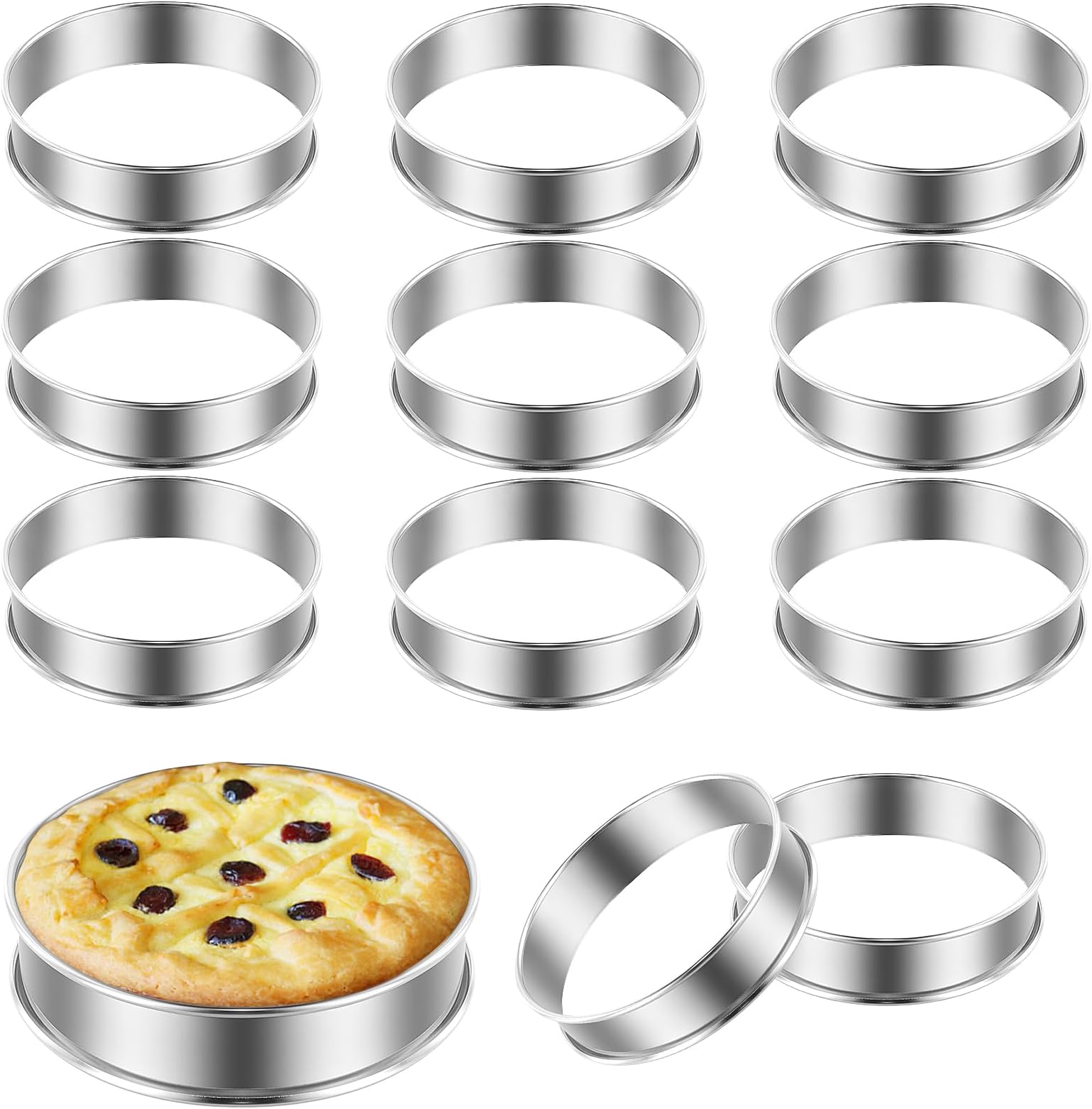 Amazon.com: SENJEOK 12 PCS 4 Inch English Muffin Rings, Stainless Steel ...