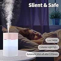 Vista 4 de Small Humidifier, Mini Humidifier for Plant, 400ml Cool Mist Humidifiers for Bedroom, Desk Personal Humidifiers for Indoor Office Car, Portable