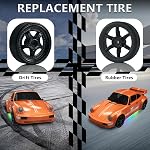 RC Drift Car 1:24 Remote Control Car 4WD 15KM/H High Speed Racing Sport Car with LED Lights RC Cars Toy Cars for Kids Boys Girls Adults Gifts Birthday Christmas Rechargeable Batteries (Orange)