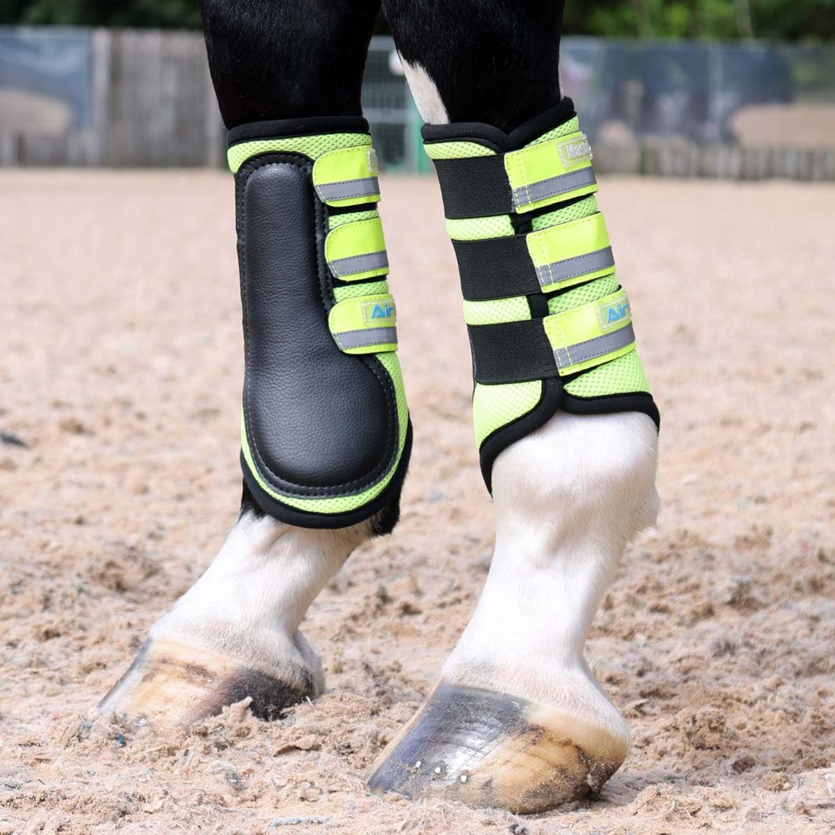 Masta Air-Flux 3D Air-Mesh Brushing Boots - Breathable & Lightweight Protection for Joints & Tendons, Set of 2 COB Yellow